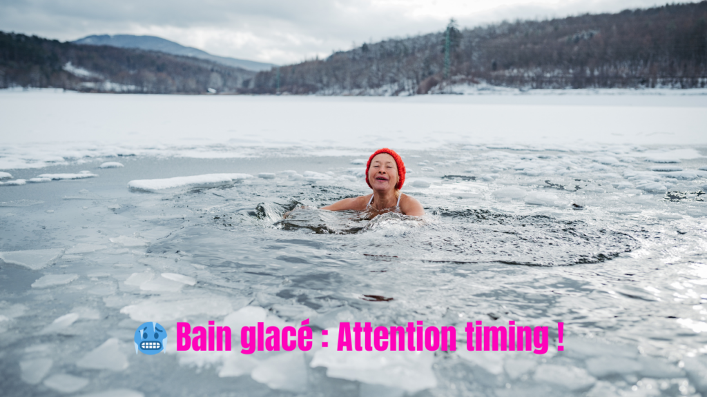 Femme prenant un bain au milieu du lac